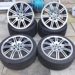 Here we have a set of genuine bmw e46 m3 staggered wheels 

The rims are in great shape no cracks welds chunks missing or flat spots tyres were removed to check condition of the rims the tyres are included

Front wheels are 8j et47
Rear wheels are 9 1/2j te 27

The wheels do need a refurb as the lacquer is pitted and oxidised common with diamond cut rims

£300 Ono