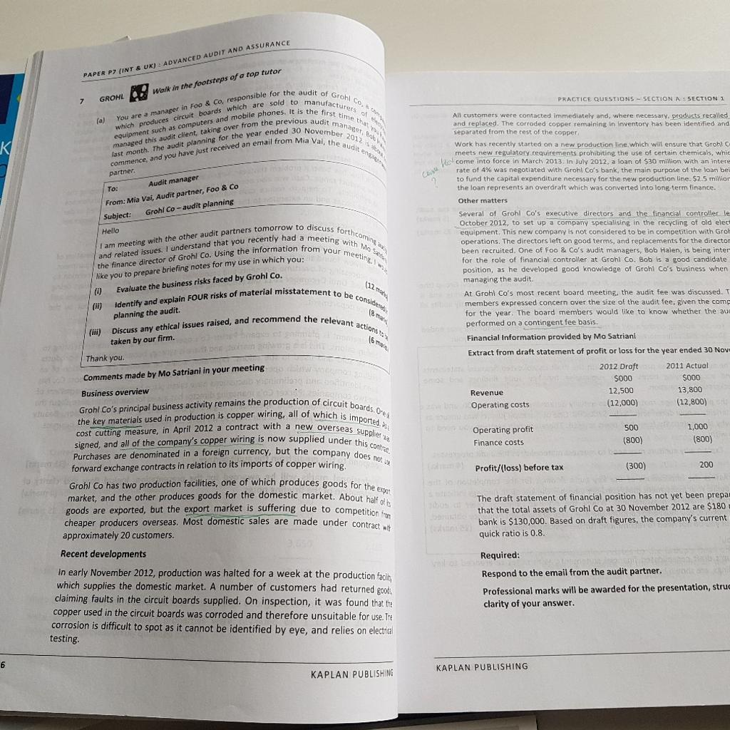 ACCA P7 Kaplan set in E10 London Borough of Waltham Forest for £7.00 for sale Shpock