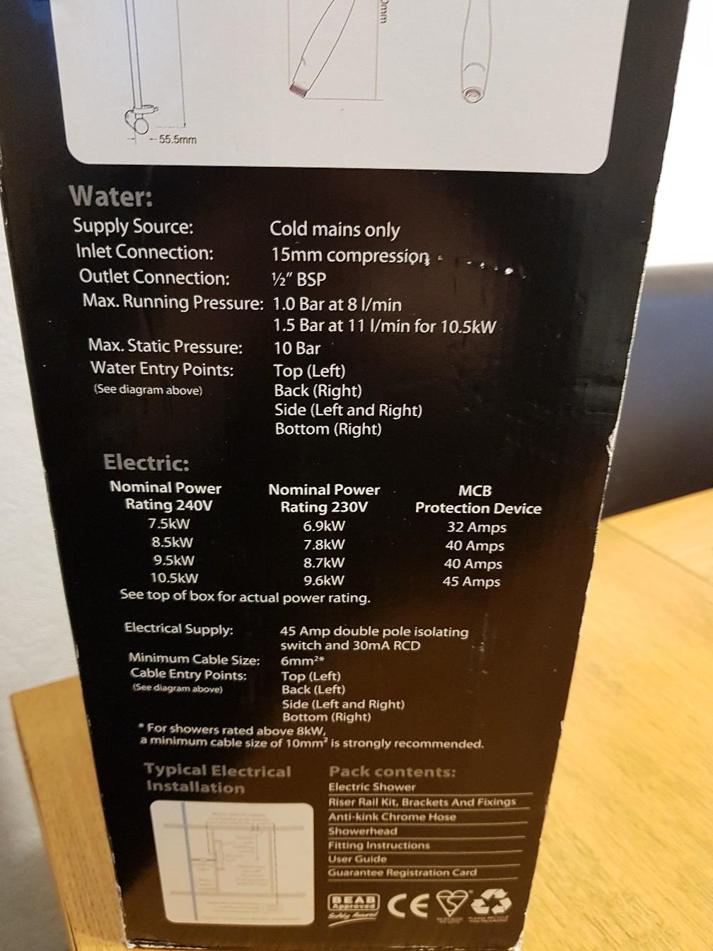 Triton Cara 10.5 kw electric shower in ME16 Maidstone for £65.00 for