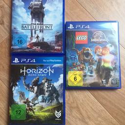 Die Spiele kosten: 
Horizon Zero Dawn: 25€
Jurassic World: 15€ 
Star Wars battlefront: 10€ 

Im pack kosten die spiele: 40€