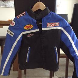 Motorbike Jacket is for Age 9-10 Years and Motorbike Trousers are 11-12Years.