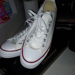 White Converse never worn just tryed wrong size bran new with box original ones size 11 women 9 men ..... price nagoatible make me an offer