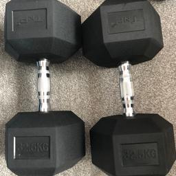 TNP Hex dumbbells brand new, used twice.

20kg pair £40
32.5kg pair £95

Or £120 for the lot.