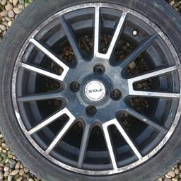 4x108 fitment, will fit Peugeot, Citroën, ford (came off a fiesta and stick out a fair amount) not in the best of conditions and 1 tyre needs changing.. Ideal if you need temporary wheels or want some cheap alloys