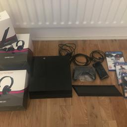 This PS4 is the 1st edition of its kind 
Fully loaded. I bought when it 1st came out 

This unit has hardly ever been used the controller is brand new & in package 
I bought 2 when I purchased 
It also comes with stand & headset gear which also hasn’t ever been used still boxed & taped 
All in all a good bargain for anyone who wants it ☺️