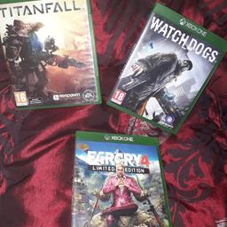 Titanfall
Watch Dogs
Far Cry 4 Limited Edition

£15

Collection from Bolton upon Dearne