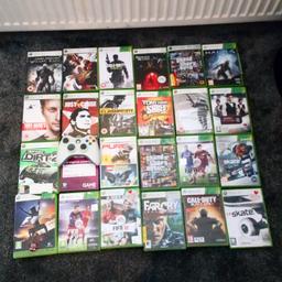 Xbox 360 game's and white controller