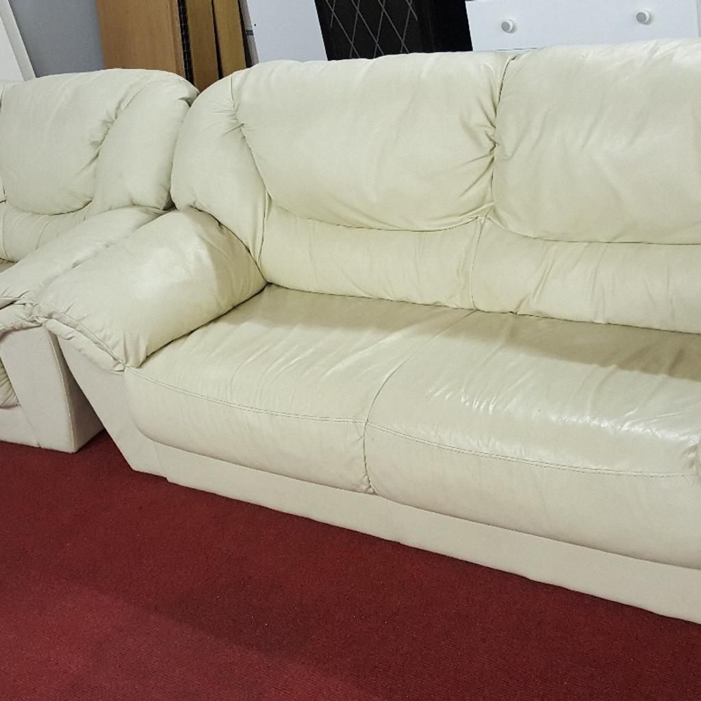 3×2 Cream Leather Sofas in WN8 Lancashire für 50,00 £ zum Verkauf Shpock DE
