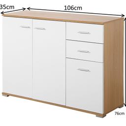 Condition: brand new unused, unopened and undamaged item in original packaging
Material: Veneer effect with High Gloss Doors and Drawers
Item Assembly: Flat Packed/Easy assembly

Dimensions listed in first image

Local delivery available for additional £20 within 50 miles