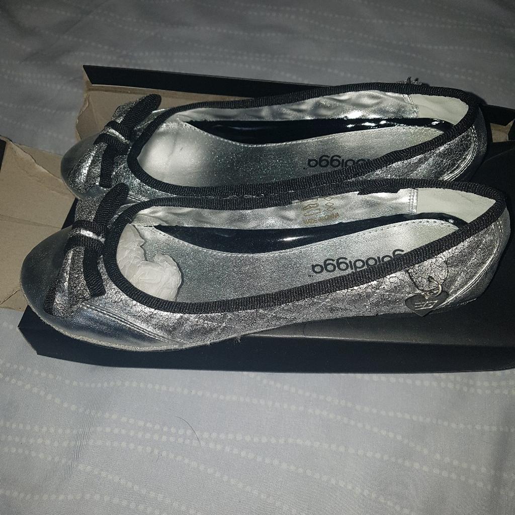 Brand New Goldigga Pumps Brand new NEVER WORN Unwanted Gift size 4 paid £25 for them if you wanted them posted it will be Extra & you'll have to cover costs as Im not working happy for collection too but no time wasters