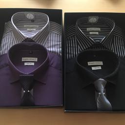 Hemden in Geschenksbox 
Pro Box € 5 = 2 Hemden plus 1 Krawatte 
In Größe M (39/40) gerader Schnitt; langärmelig