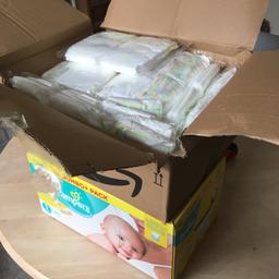 Never opened box of 96 jumbo pack Pampers nappies and 88 packed nappies. All are completely sealed. Size 1 / Newborn baby

(Please note each packet of nappies in the brown box has 4 nappies so there are 22 packs totalling 88 nappies)

Open to offers - collection only
Pay with Cash / PayPal.
If paying with cash please bring correct amount :)