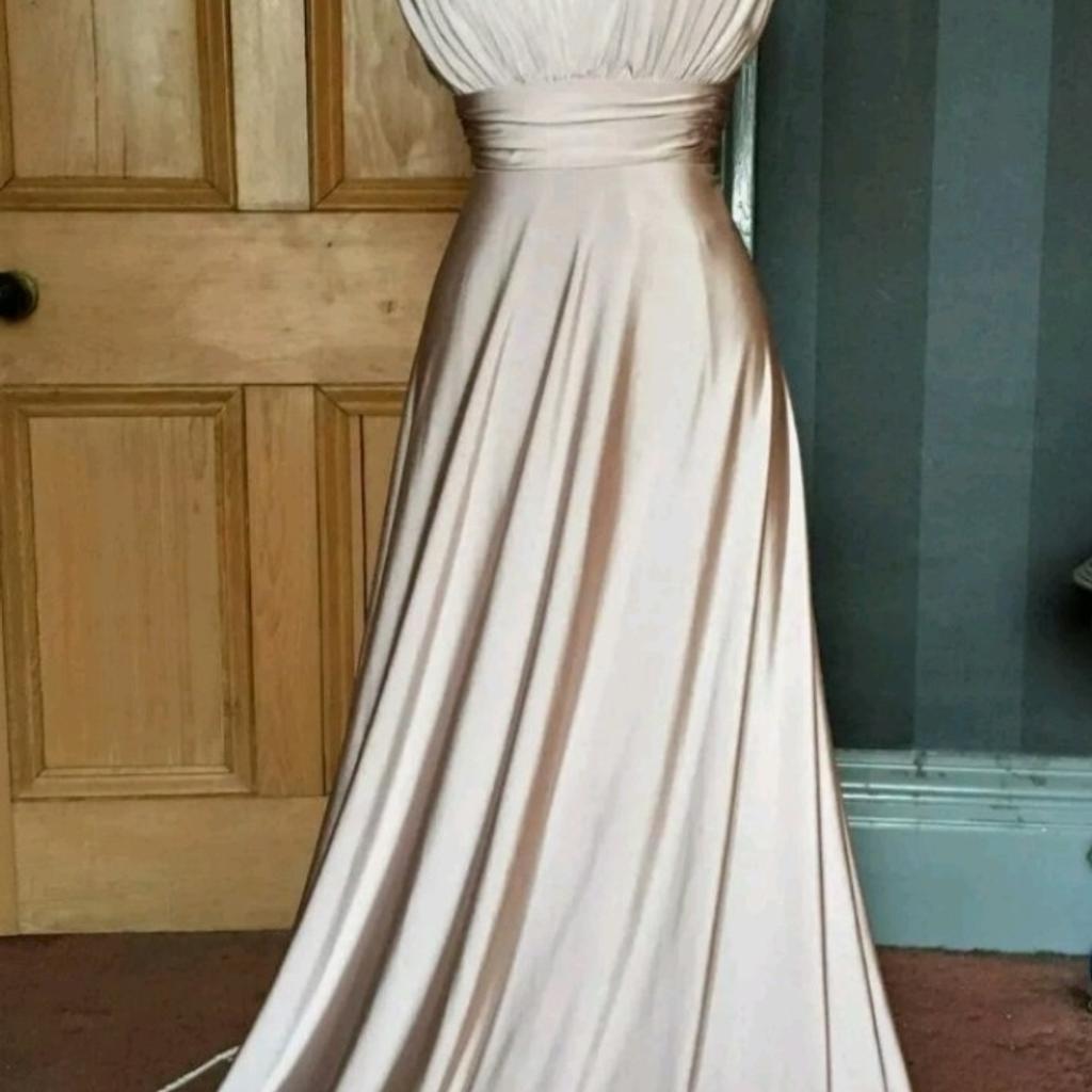 Champagne Biba satin wedding dress (size 12 in South Bucks for £85.00