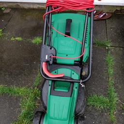 Selling my Homebase Qualcast full electric lawn mover 
It's in excellent condition as used just once and realised gardening is not for me. 
Purchased from Homebase 
Different length settings 
Grass collection box for convenience 
Original box still available but I am not going to dismantle it 
Collection only from North Finchley 

 Read less