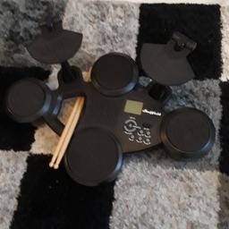 E-DRUM SET. Ideal for at home -compact,with adjustable volume. 6 touch sensitive pads.