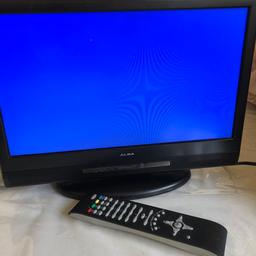 Used. Scratch on one corner. A very small chip in screen. Fully working with remote. Collection only. Great for kids and dining room. Check my other items. No offers thanks 
