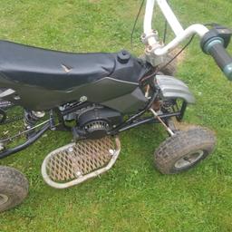 Mini quad with racing engine. Starts and runs sweet. Pm for video when running. Deliver av for fuel money up tp15 miles from Tewkesbury.
