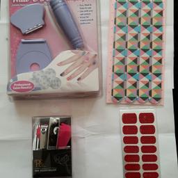 Why not pamper yourself with a full nail work over.  Nail Art Kit great for manicures and pedicures,  nail files, with red/black nail stickers, and nail polish Holder  complete with tweezers  and nail clippers.  All you need to look good day and night.  Unable to post so Ideal if you live nearby.
