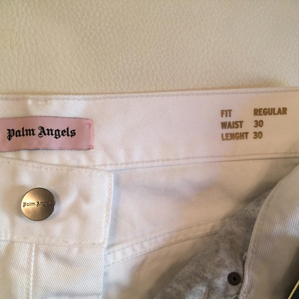 PALM ANGELS: jeans in denim with embroidered logo - Navy | Palm Angels