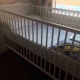 Hey selling my white cot bed with mattress it in a very good condition only selling because it too big 
I’m interested in swapping for a smaller one or a next to me crib thanks