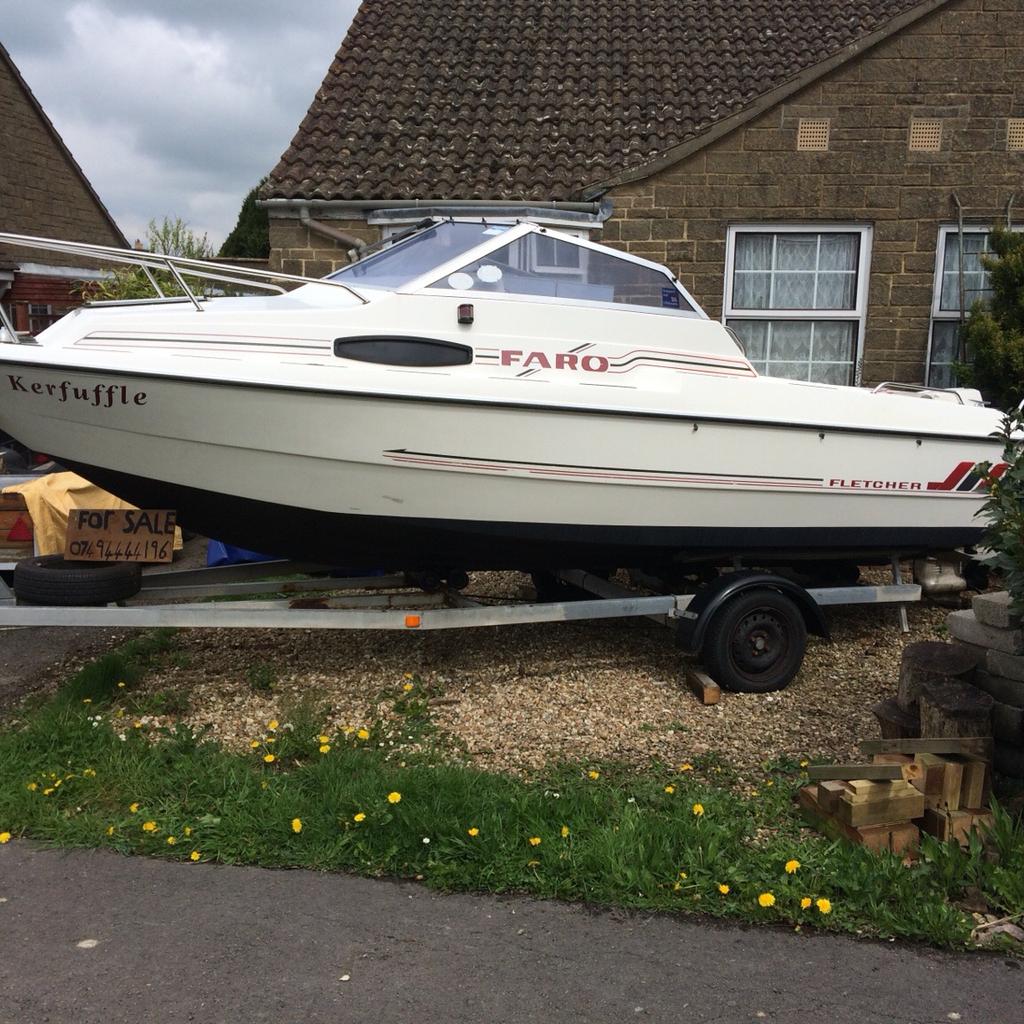 19ft fletcher faro speed boat and trailer in DT8 Dorset für £ 2.850,00