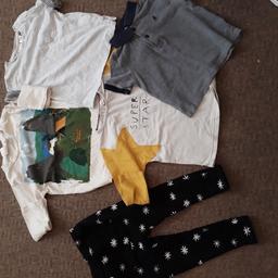 The bottoms are 3-4 small sizing the t-shirts are all 2-3 everything is zara apart from one blue t-shirt which is tu