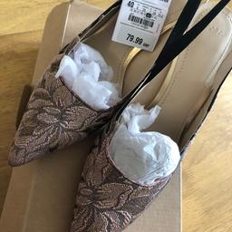 Zara size 7 slingback shoes, brand new still with tags and box.. can deliver with extra charge or pickup