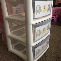 Excellent condition, hardly used. 3 tier draws, 7inch deep, 16inch long, 13inch wide. Ideal for newborns and toddlers.