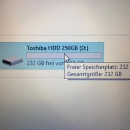Ich biete hier eine preiswerte und funktionierende Festplatte (2,5 Zoll) mit 250GB Speicherplatz an. Formatiert im NTFS-Format (ca. 232GB tatsächlicher, freier Speicher). Privatverkauf (keine Garantie, kein Umtausch, keine Rücknahme)!