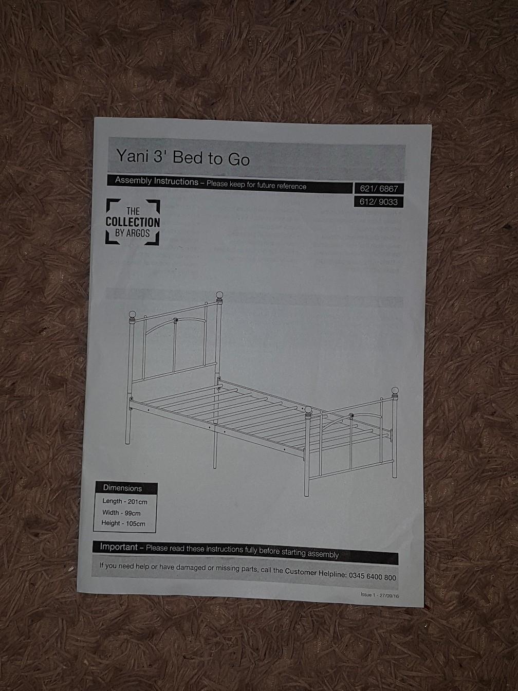 Argos yani single white metal bed frame in London Borough of Redbridge