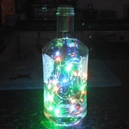 Glass bottles with copper led lights. Plastic cork top with 20LED in the bottles there are more available