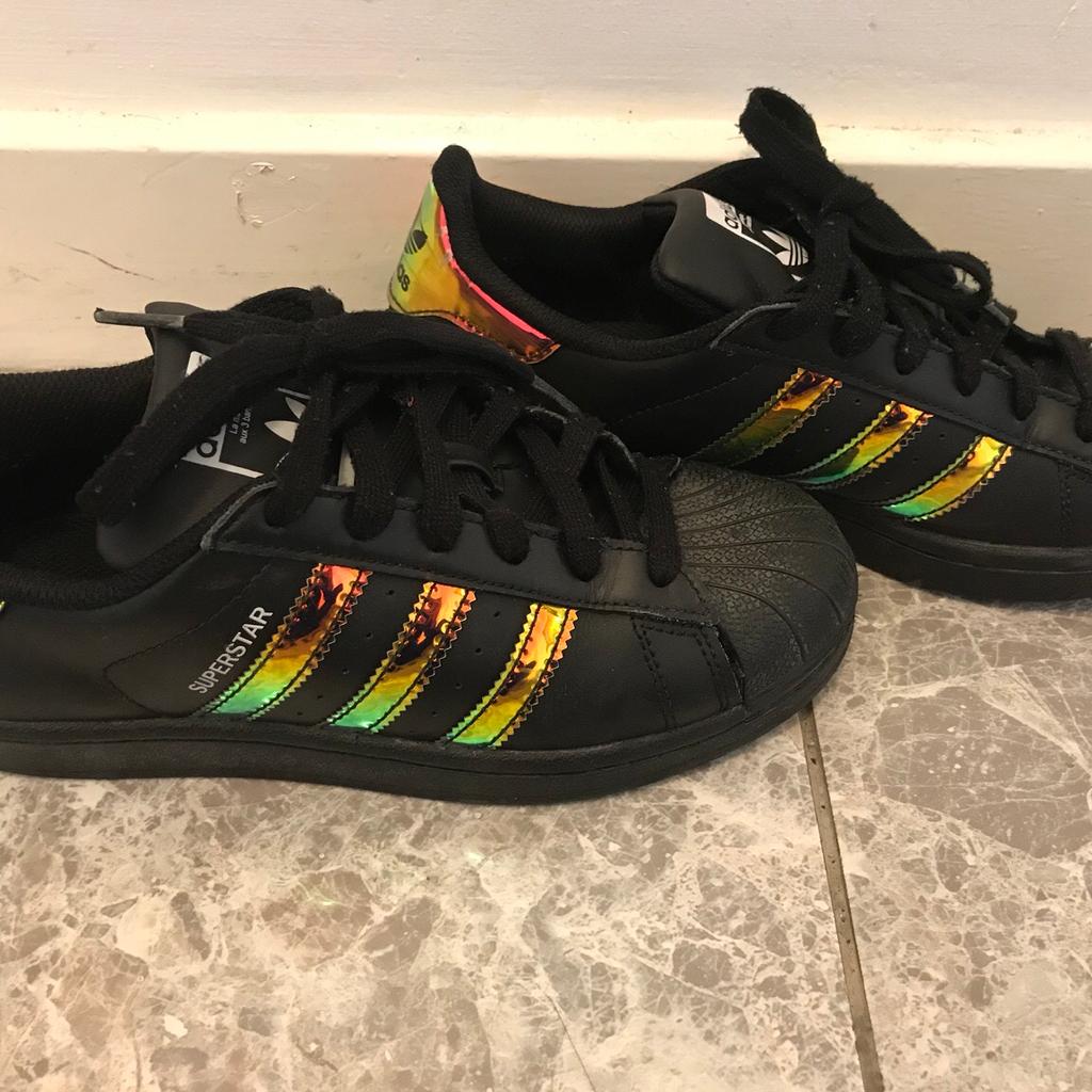 Adidas superstar black holographic size 4 in HA0 Brent for 30.00