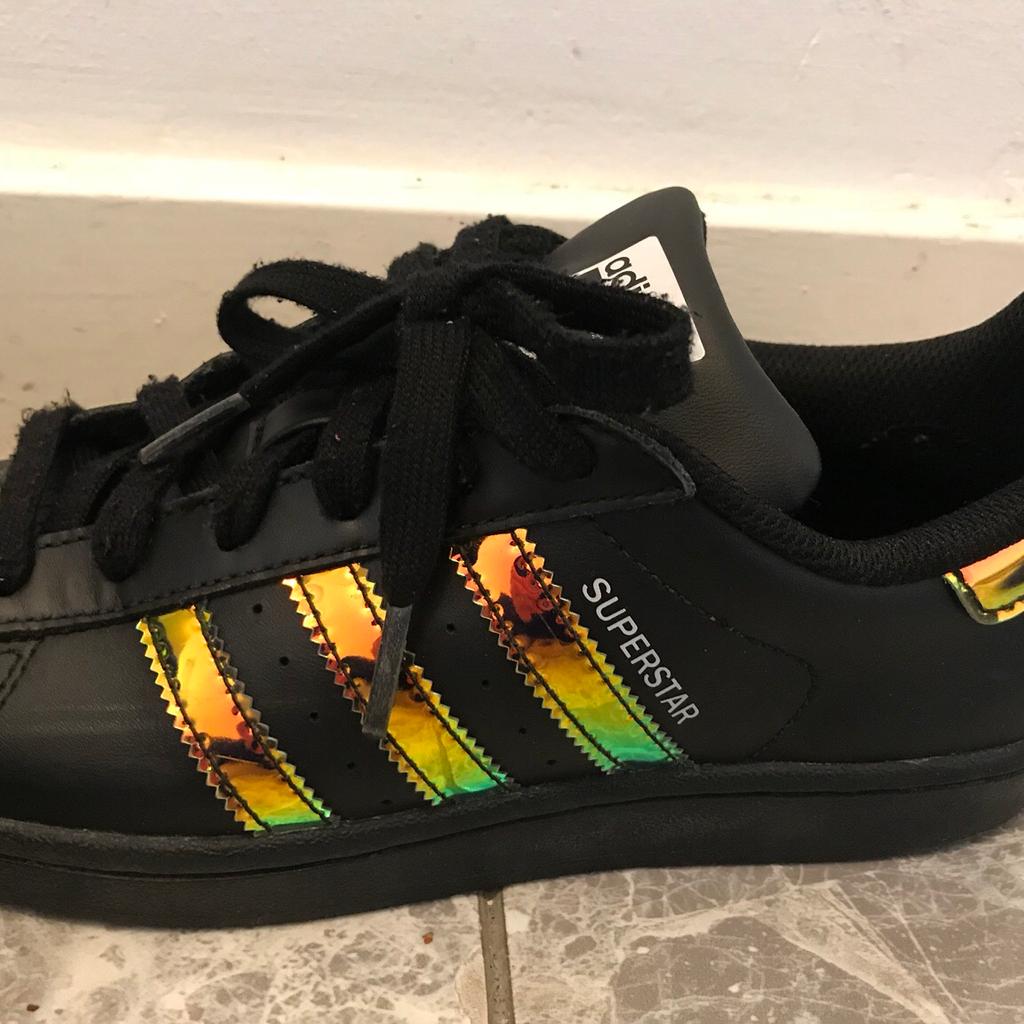 Adidas superstar black holographic size 4 in HA0 Brent for 30.00