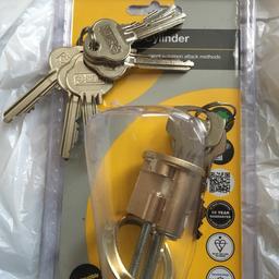New Yale Rim Cylinder high security 
The wrong cylinder was brought and we can not use it, the long silver bit (sorry I do not know the correct name for it) that you cut to size was cut please see size it was cut to. We already cut keys for it so it comes with 8 sets of keys