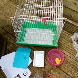 Small cage brand new never been used will need a wash as been sat in shed comes with food bowl water bowl wheel house none been used bargain price