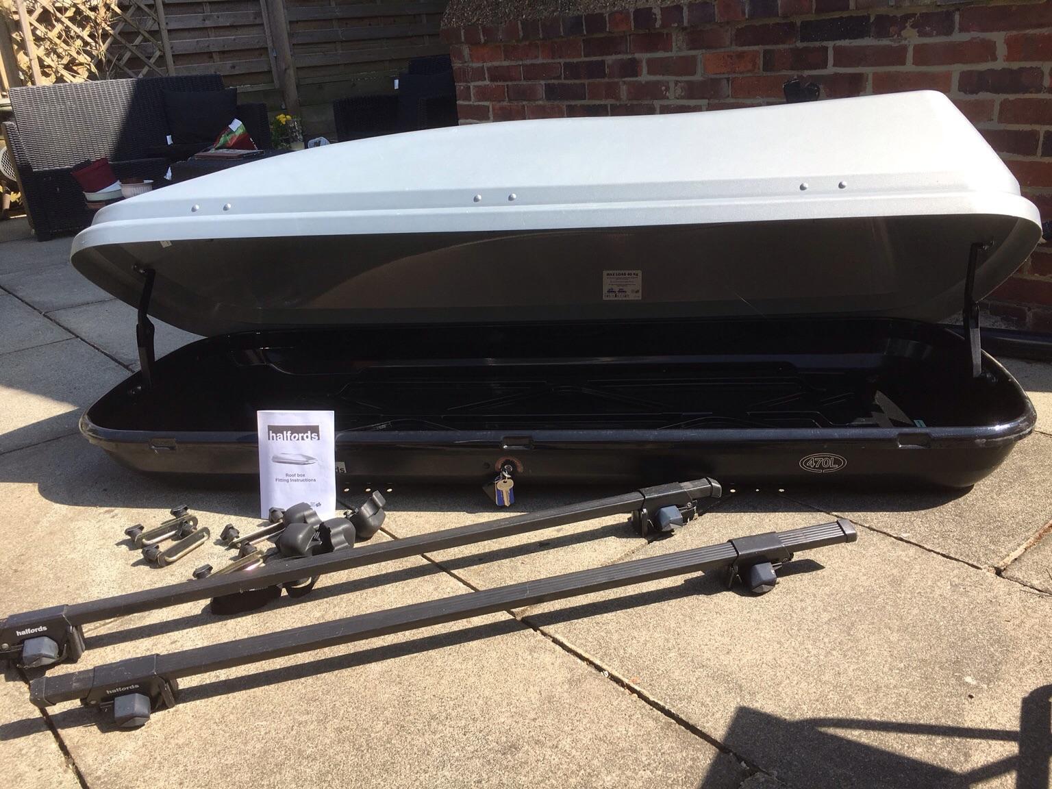 Halfords 470l discount grey roof box