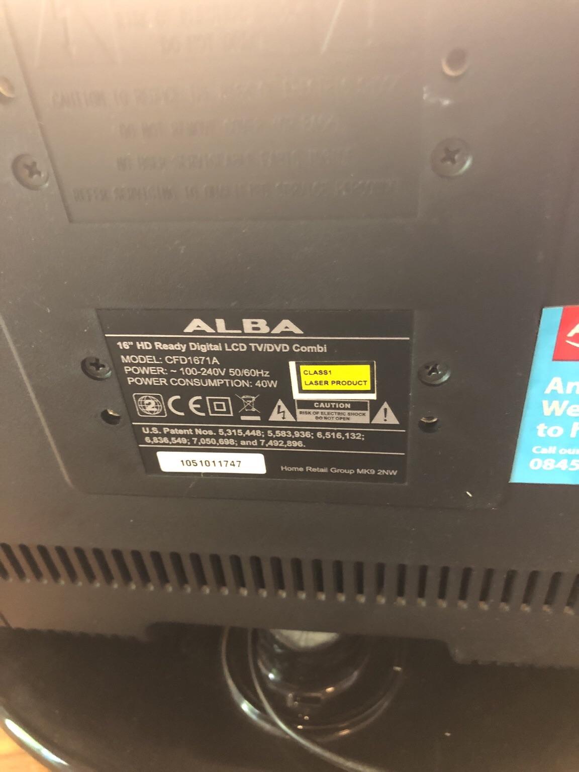 Alba tv/dvd player 16" hd ready lcd combi in SE18 Royal Borough of