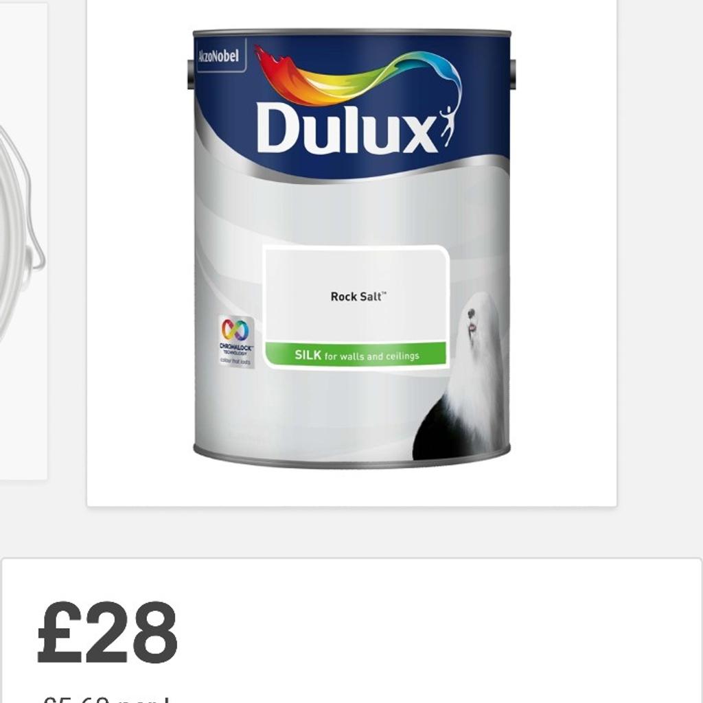Dulux silk emulsion rock salt 5L brand new in Winwick for £14.00 for