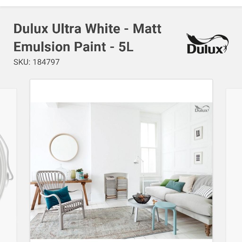 Dulux Ultra White Matt Emulsion Paint 5L in Winwick for £20.00 for