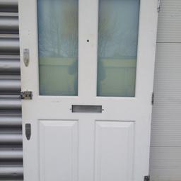 Open to reasonable offers

Black door on outside white on the inside with 3 Banham Security Locks market-leaders in the security industry since 1926, and the perfect people to help secure your property.

Letter box hole.

2 glass panels..

It’s a good solid heavy door

Size 1.96m x 1.10m x 46mm
