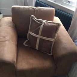 Suede light brown roomy armchair good condition