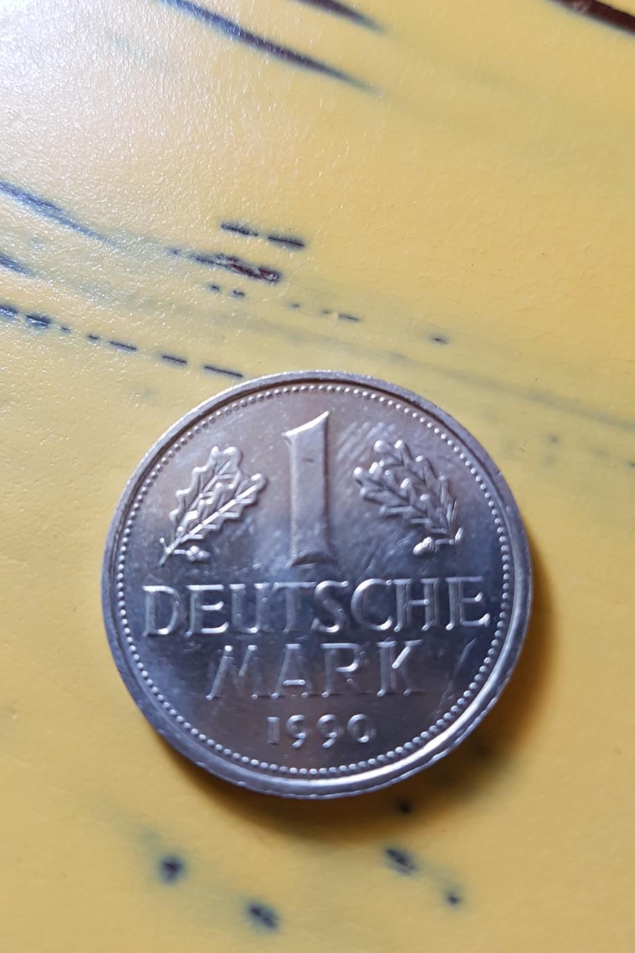 Bitcoin Miner Historia 1 DM-Münze 1990 Vergoldet – Original-Jahrgangsmünze  Mit Persönlicher Gravur Auf Dem Rahmen DM Münze Vergoldet