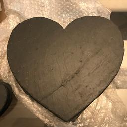 Set of 8 gorgeous, natural black slate large placemats. They are heart shaped. There are also 7 matching slate heart coasters we are throwing in for free!!!
Collection only from West Green, Crawley.