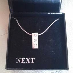 lovely necklace with 3 sparkling stones comes with next gift box not chinese silver