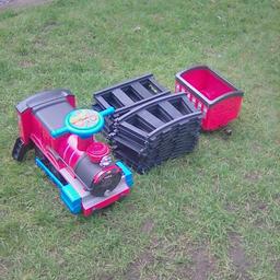 Toddlers ride on train and track has been used but still in great condition comes with charger can be used indoors or outdoors.
Collection only welwyn garden city