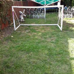 For sale a great goal for adults or kids .4ft x 8ft.very strong goal these are used at astro pitches.dont move when you blast a ball at it.easy to assemble and disassemble for home or park.the net has seen better days lol but very cheap to replace.