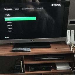 Xbox 360 S 250GB in good working condition.  Comes with 10 games, 2 x controllers and Kinect-please note the Kinect head is lose at top, put when clicked back in place it works fine, also comes with headphones-but not tested if they work or not.