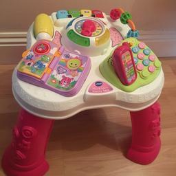 VTech learning activity table - Pink

This lovely pink activity table will be lovely for any little one my little one is to old for it now but it’s next to New and fully working with batteries