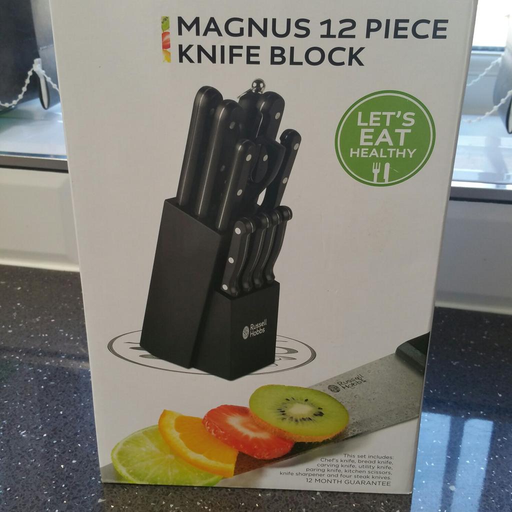 Russell hobbs magnus knife block store set 12pc