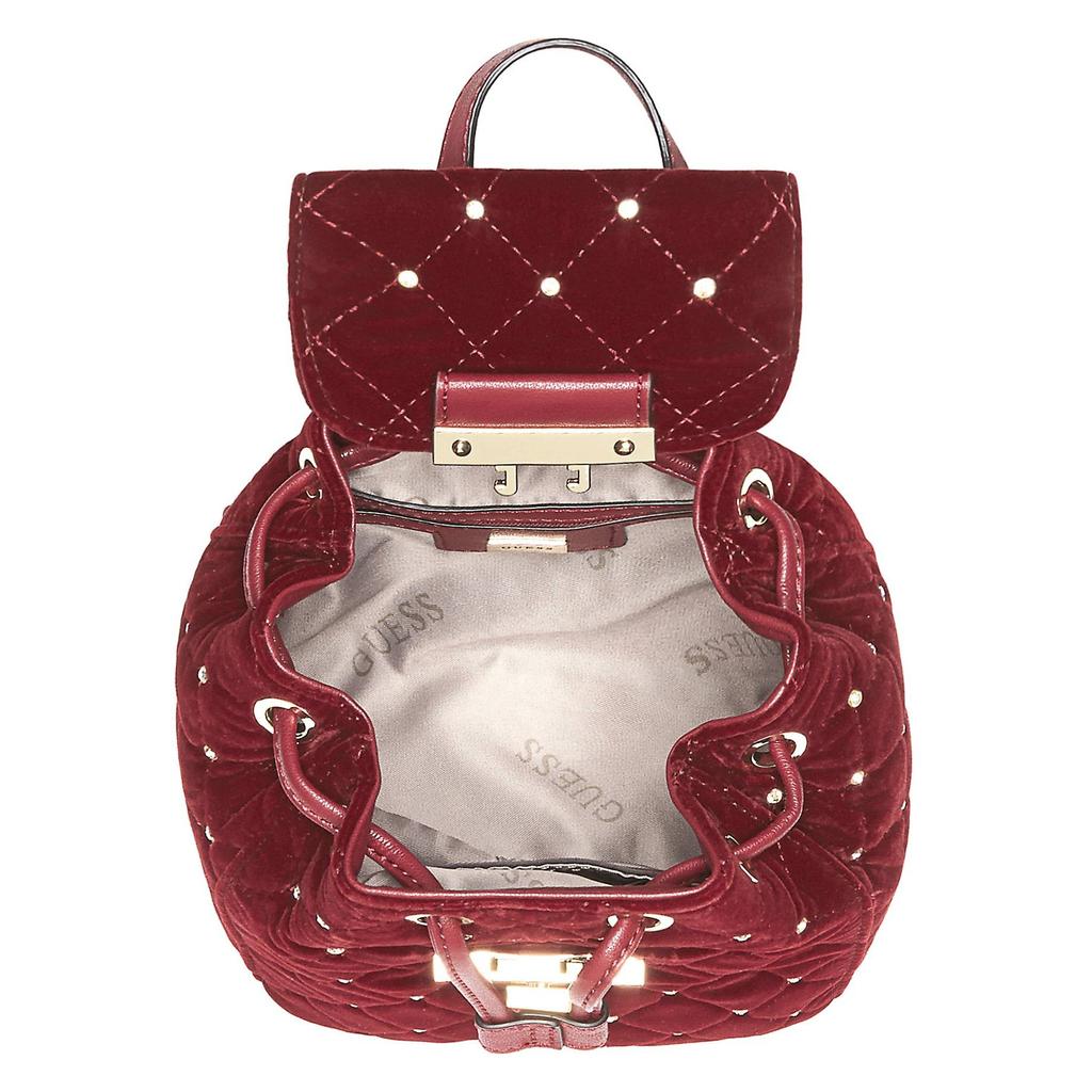 GUESS CORNELIA VELVET MINI BACKPACK BNWT RED in London Borough of